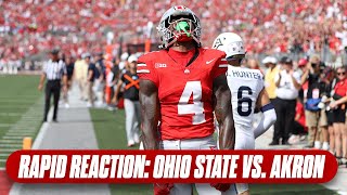 Jeremiah Smith shines in debut Buckeyes shrug off slow start to pummel Akron  Ohio State football [upl. by Batha]