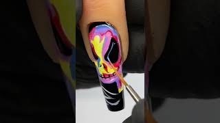 Colorful Jack Skellington Halloween Nail Art 💀🌈jackskellington spookynail nailart gottinails [upl. by Etteyafal]