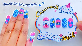 How to make Paper Nails Tutorial easy diy paper nails diy tutorial 💅 paper craft  Sanrio crafts [upl. by Eeliah]