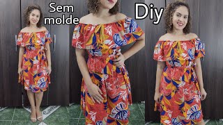 Diy Vestido lindo ombro a ombro 1 metro de tecido [upl. by Margit]