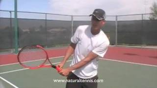 Santoro two handed slice with two handled tennis racket [upl. by Stucker]