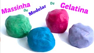 DiY Como Fazer Massinha de Modelar de Gelatina 😃COMESTÍVEL 😃Play Doh  Elenice Carneiro [upl. by Hayn]