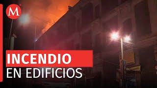 Continúan labores para controlar incendio en el Centro Histórico de la CdMx [upl. by Aneerhs]