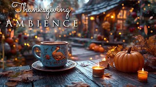 Thanksgiving Ambience ☕️🦃 Turkey Coffee Mug Autumn Crackling Fire Sounds for Relaxing [upl. by Vaas]