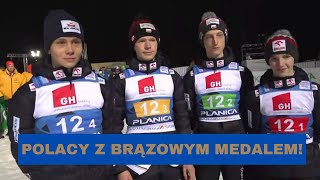 SKOKI POLAKÓW  PLANICA  MISTRZOSTWA ŚWIATA JUNIORÓW  KONKURS DRUŻYNOWY  8022024 [upl. by Samul]