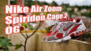 Nike Air Zoom Spiridon Cage 2 OG Red Silver Review amp On Feet [upl. by Obadias]