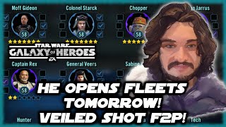 Free to Play at 4 Weeks  Veiled Shot is About To Start Fleet Arena Star Wars Galaxy of Heroes [upl. by Leahcir]