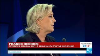 France Presidential Election Farright leader Marine Le Pen addresses supporters [upl. by Starr]