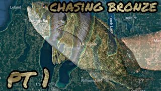 Northern Michigan clear water fishing CHASING BRONZE PT1 [upl. by Esmerolda59]