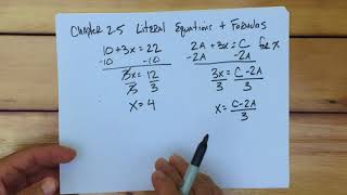 Algebra 1 25 literal equations and formulas [upl. by Dhiman107]