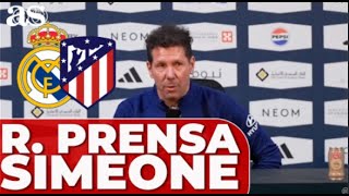 SIMEONE en RUEDA DE PRENSA Presupuesto De Paul  PREVIA REAL MADRID vs ATLÉTICO DE MADRID [upl. by Lehcear700]