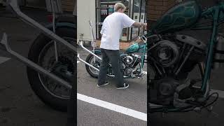 納車したての時の👨‍🔧shovelhead chopper harleydavidson ハーレーダビッドソン バイク キックスタート kickstarter kickstart [upl. by Billat]