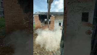 excavator demolishing old house process [upl. by Eelyr702]