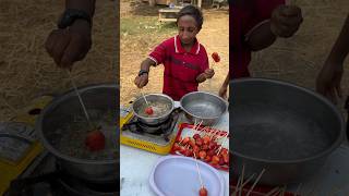 masterlee Cooking Sugar Coated Strawberries 🍓 and Sharing with his villagee viralvideo fypシ゚ [upl. by Lamag761]