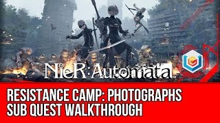 Nier Automata Photographs Sub Quest Walkthrough  Resistance Camp GameplayLets Play [upl. by Aldora355]