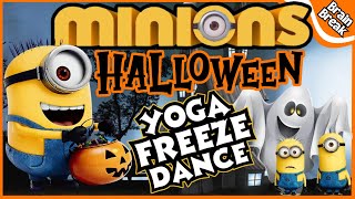 Minions Halloween Yoga Freeze Dance Yoga for Kids  Brain Break  Halloween Brain Break [upl. by Poyssick941]