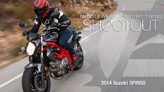 2014 Suzuki SFV650  Sport Twins Shootout Part 1  MotoUSA [upl. by Solram]