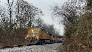 UP C44ACM 7164 w Nice K3HA Leads CSX B642 on 12123 [upl. by Lien914]