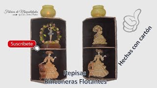 Repisas Esquineras Flotantes Hechas con cartón DIY [upl. by Ibob]