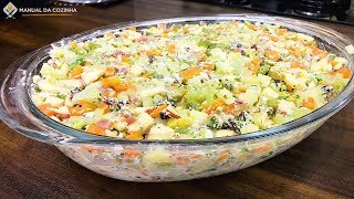 🔥SALADA DE NATAL SEM MAIONESE  MANUAL DA COZINHA 509 [upl. by Hnahym]