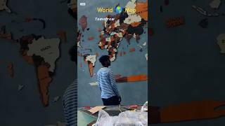 How to install a 3D wooden world map on the wall  World map lagane ka sahi tarika [upl. by Marceau656]