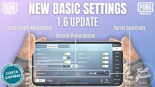 NEW BASIC SETTINGS 16 UPDATE  Tips amp Tricks Sprint Sensitivity  PUBG Mobile  BGMI [upl. by Sanborn]