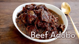 Best amp Easy Beef Adobo  Filipino Recipe  Adobong Baka  was Kitchen [upl. by Neelyt]