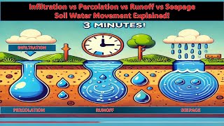 Infiltration vs Percolation vs Runoff vs Seepage Soil Water Movement Explained [upl. by Agostino]