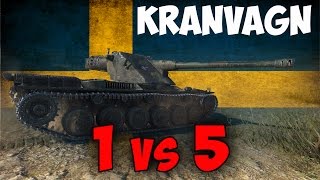 Kranvagn  1 vs 5  8 Kills  96K Damage  World of Tanks [upl. by Peednam]