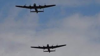 2 Lancasters flying for 1st time  Merlin heaven [upl. by Shlomo]