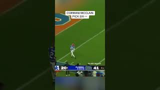 Florida DB Cormani McClain Gets The First Pick 6 of His Career [upl. by Arber]