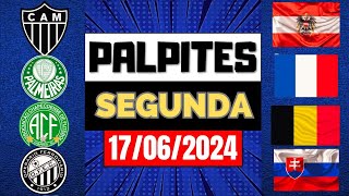 PALPITES DE FUTEBOL PARA HOJE 17062024 SEGUNDA FEIRA [upl. by Otaner]