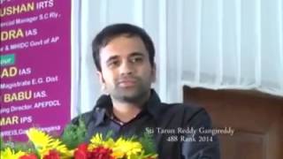 IAS Tarun Reddy Gangireddy Best Inspiration Speech in TELUGU [upl. by Tatianas]