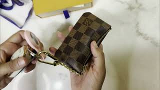 Louis Vuitton Key Pouch  Damier Ebene  Unboxing [upl. by Mcmahon605]