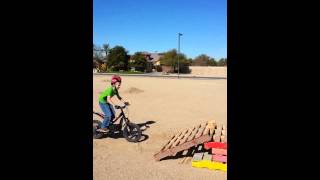 Brody riding pallets on his Oset trials bike [upl. by Siberson849]