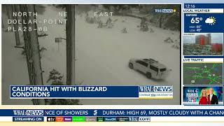 California Hit with Blizzard Conditions Highways shutdown and people stranded [upl. by Dehnel]