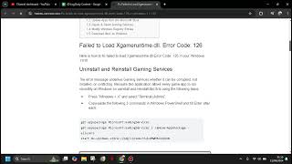 ✅ BEGINNER Failed to load xgameruntimedll Error code 126 in Windows [upl. by Hashum]