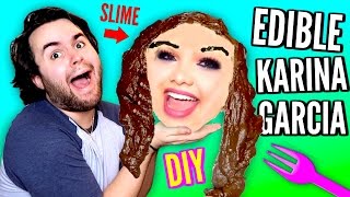 DIY EDIBLE KARINA GARCIA  with SLIME HAIR How To Make Youtubers You Can Eat [upl. by Aecila]