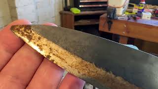 Rusty Japanese Knife Restoration Tormek T8 Knife Sharpening  BESS Sharpness Test [upl. by Eilram]