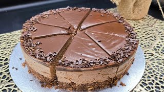 TORTA FREDDA AL CIOCCOLATO in 5 MINUTI SENZA FORNO SENZA UOVA  Velocissima e BUONISSIMA [upl. by Santa]