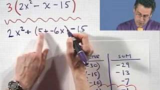 Factoring Trinomials The Grouping Method Part 2 of 2 from Thinkwell College Algebra [upl. by Nickie414]