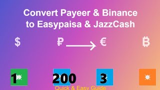 how to convert payeer binance to easypaisa jazzcash [upl. by Callista]