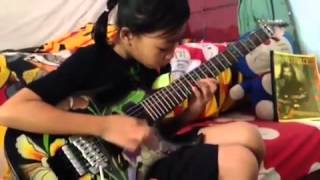 Paganini caprice 5thSteve vai coverAyu gusfanz 8 years Old from Indonesia [upl. by Melba]