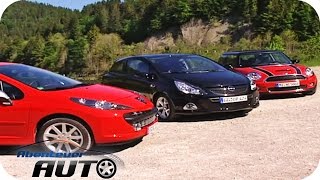 Vergleichstest Sportliche Kleinwagen Mini vs Corsa vs Peugeot 207  Abenteuer Auto [upl. by Thebault111]