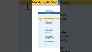 TallyPrime How to Delete Ledgers tally [upl. by Eilata926]