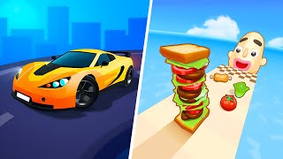 Satisfying Mobile Games  Sandwich Run Sandwich Runner Juice Run Tall Man Run Race Master 3D [upl. by Tunnell]