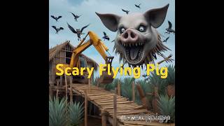 Scary Flying Pig Destructs Hut At Pineapple Field With Backhoe monsterpig excavator shorts 1106 [upl. by Nnylrefinnej]