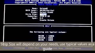 How to Configure RAID via the Intel Rapid Storage Technology RAID utility [upl. by Lette]