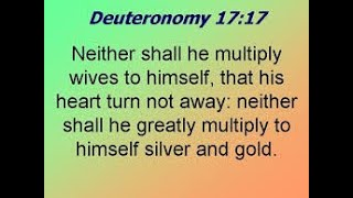 Deuteronomy 1717 multiplying wives is polygamy a sin [upl. by Celestyna]