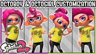 ALL OCTOLING GIRLOCTOLING BOY CUSTOMIZATION OPTIONS Splatoon 2 Nintendo Switch  DarkLightBros [upl. by Benenson950]